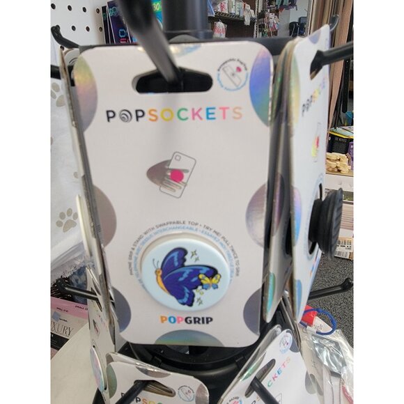 PopSockets Butterfly Grip Blue & Yellow - Picture 2 of 2